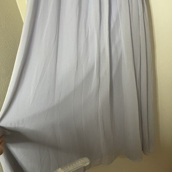 Ted Baker FINELLA One shoulder maxi bridesmaid dress chiffon light blue gown 2 - Picture 8 of 12